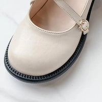 Mary Jane Pumps with Stylish Buckle - Clara-Ivory-3.0-State of Style