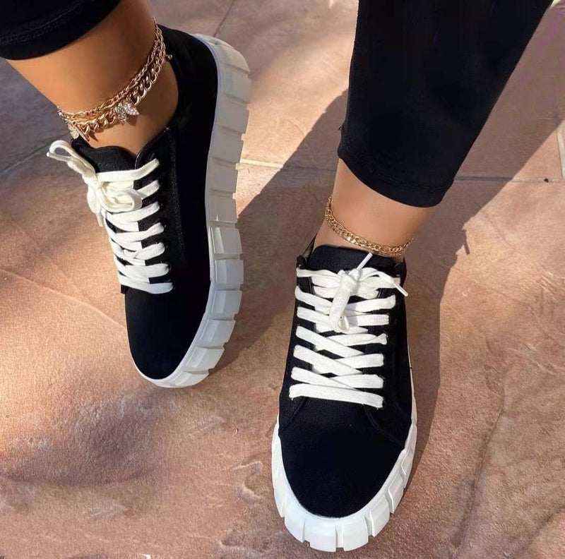 MarysSneakers | Women's Trendy & Comfortable Sneakers-Black and White-5.0-State of Style