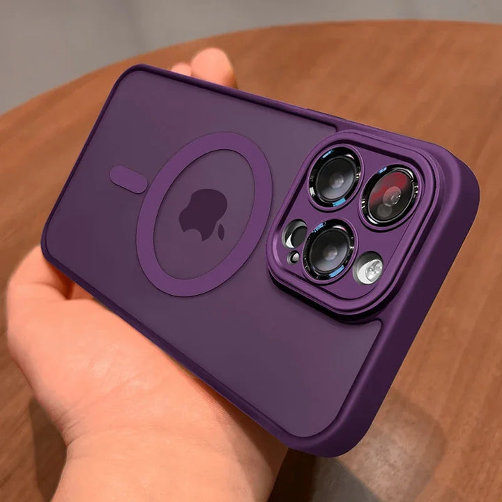 Matte Armour Magnetic Case with Shock Protection & Magsafe Support – 1+1 FREE-Dark Purple-For iPhone 16e-State of Style