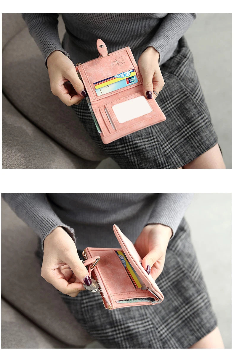 Matte Women's Wallet – Elegant & Compact Vintage Clutch-Black-State of Style