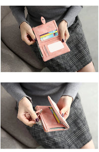 Matte Women's Wallet – Elegant & Compact Vintage Clutch-Black-State of Style