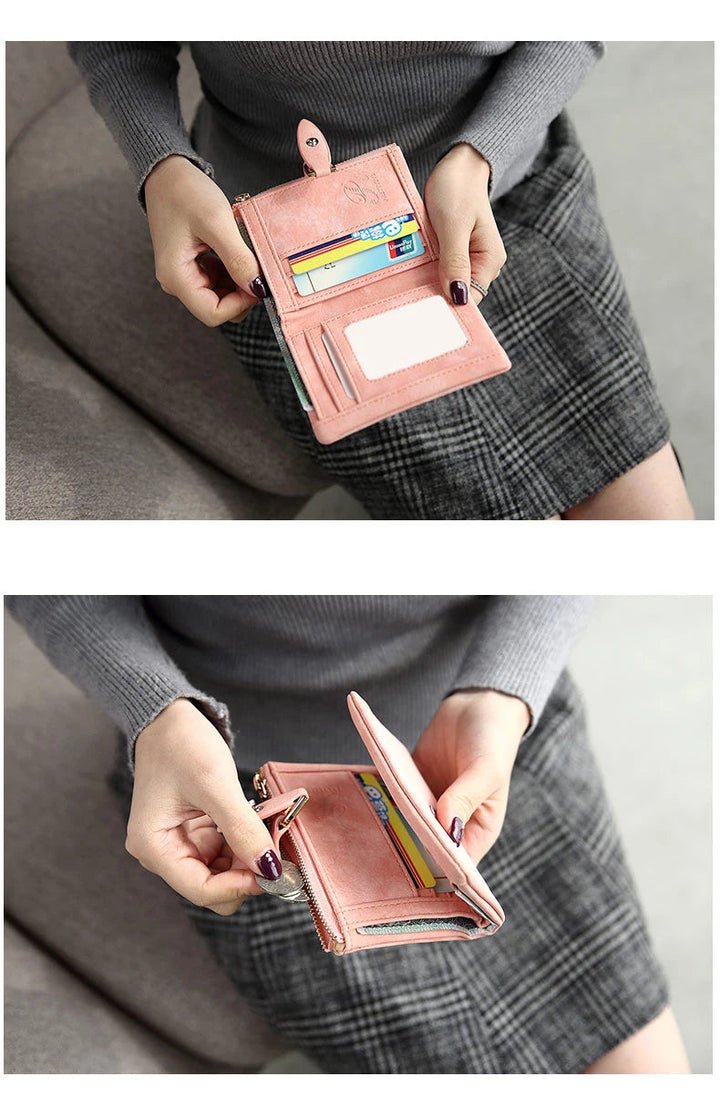 Matte Women's Wallet – Elegant & Compact Vintage Clutch-Black-State of Style