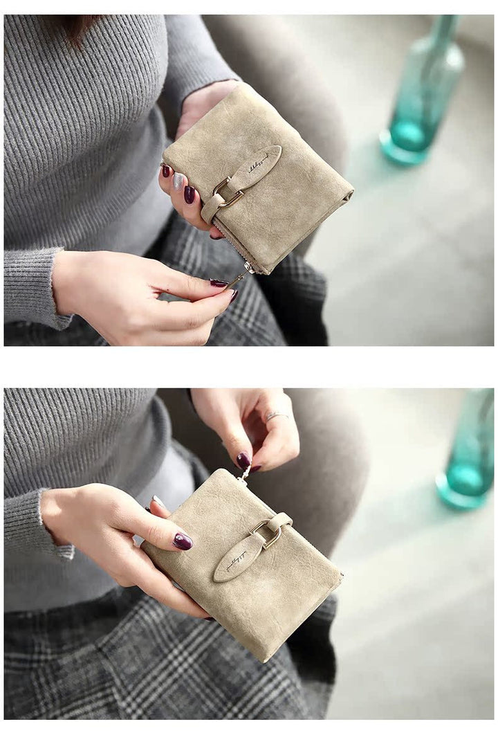 Matte Women's Wallet – Elegant & Compact Vintage Clutch-Black-State of Style