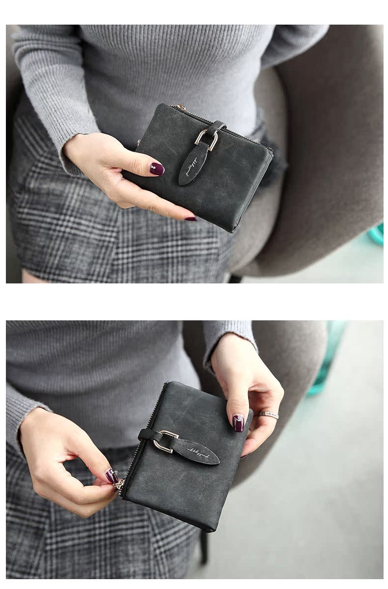 Matte Women's Wallet – Elegant & Compact Vintage Clutch-Black-State of Style