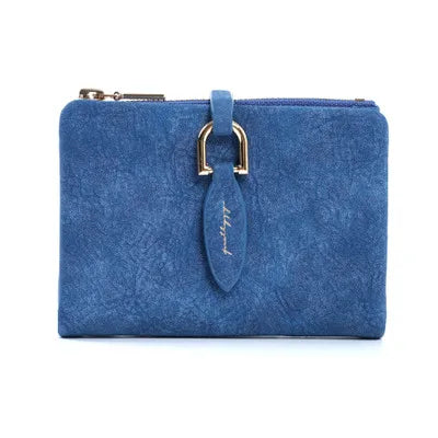 Matte Women's Wallet – Elegant & Compact Vintage Clutch-Blue-State of Style