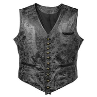 Matteo Traditional Vest – Rustic Waistcoat with Rivet Button Detail-Brown-S-State of Style