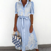 Maxi Dress with Embroidery – Celeste-White-S-State of Style