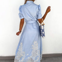 Maxi Dress with Embroidery – Celeste-White-S-State of Style