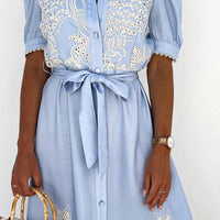 Maxi Dress with Embroidery – Celeste-White-S-State of Style