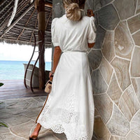 Maxi Dress with Embroidery – Celeste-White-S-State of Style