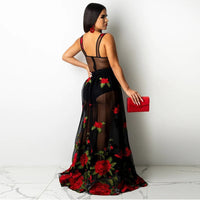 Maxi dress with floral embroidery and spaghetti straps – Rosalie-S-State of Style