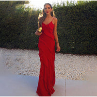 Maxi Dress with Ruffles - GraceFlow-Red-S-State of Style