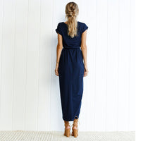 Maxi Dress with Split - Selene-Black-S-State of Style