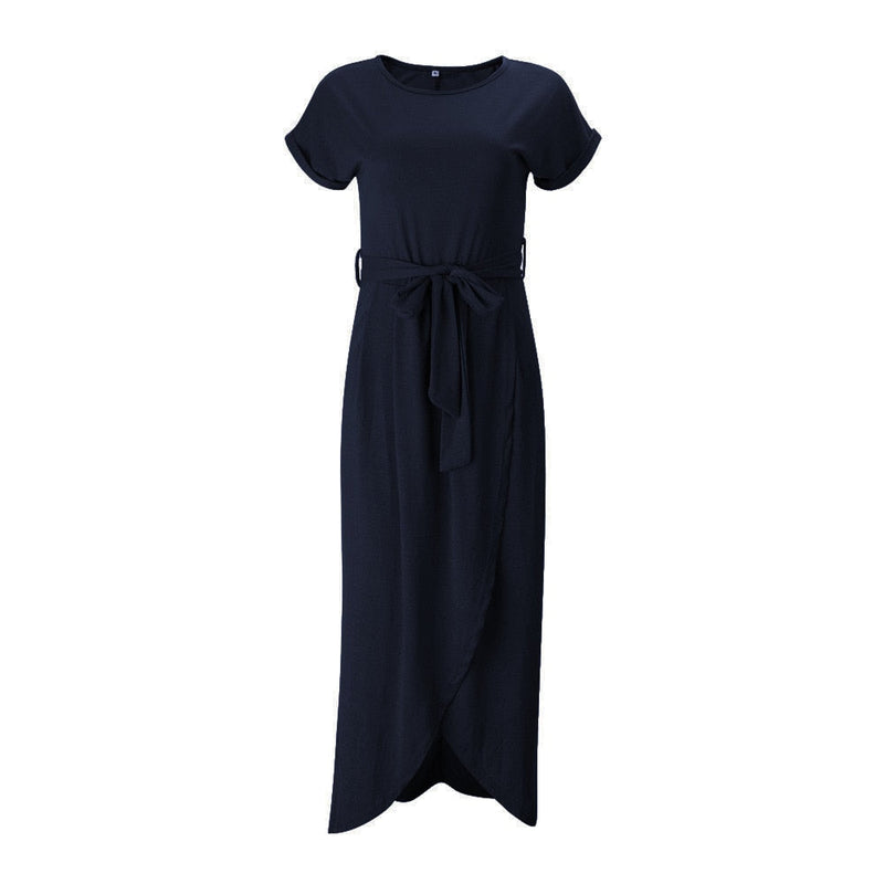 Maxi Dress with Split - Selene-Blue-S-State of Style
