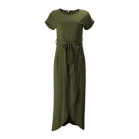 Maxi Dress with Split - Selene-Dark green-S-State of Style