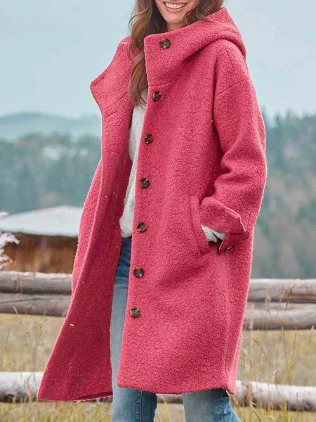 Maxi Hooded Coat for Women - Isabella-Pink-S-State of Style