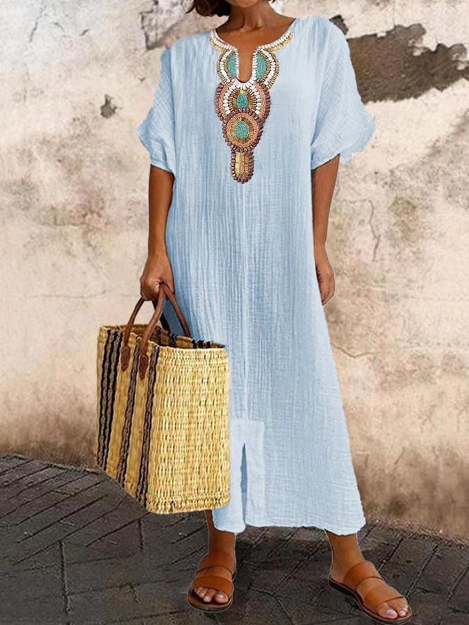 Maxi summer dress with straps – Amira-Light blue-S-State of Style