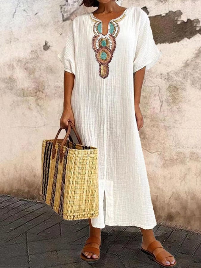 Maxi summer dress with straps – Amira-White-S-State of Style