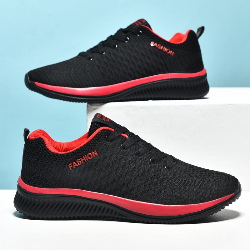 MaxSneakers | Women's Supportive Orthopaedic Sneakers-Black and Red-5.0-State of Style