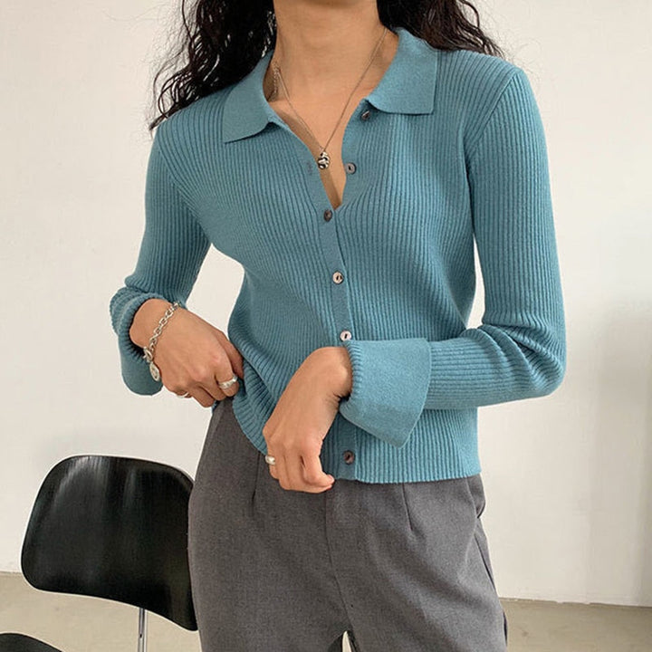 MaykesShirt | Women's Elegant & Cosy Knit Sweater-Blue-S-State of Style