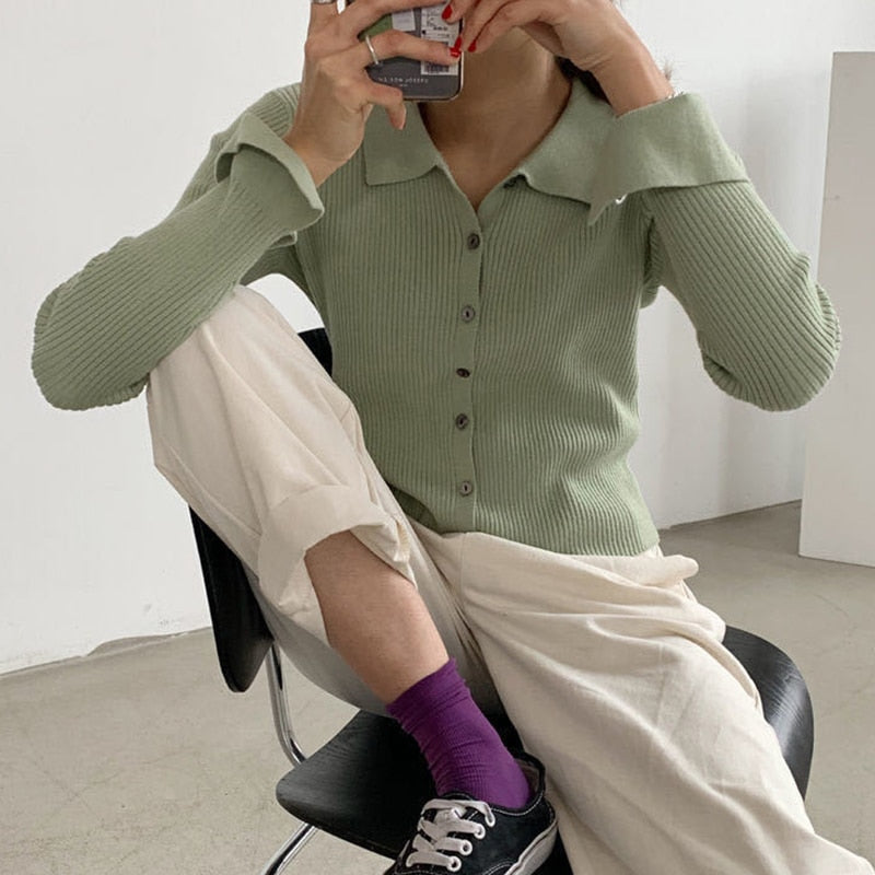 MaykesShirt | Women's Elegant & Cosy Knit Sweater-Green-S-State of Style