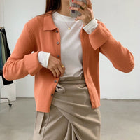 MaykesShirt | Women's Elegant & Cosy Knit Sweater-Orange-S-State of Style