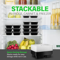 Meal Prep Containers – 3 Compartment Bento Dozen with Lid 900 ml [20 Pack]-State of Style