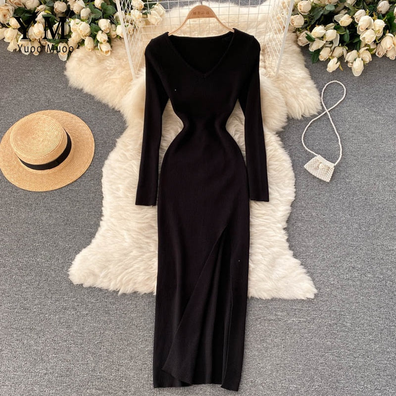 MeasDress I Knitted Dress For Women | Stylish & Comfortable-Black-One size-State of Style
