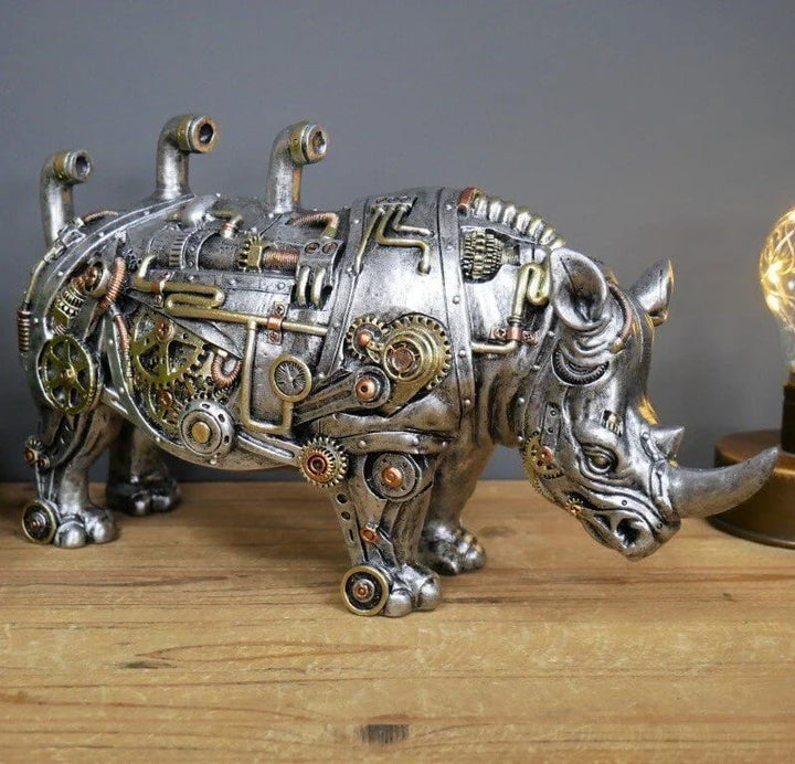 Mechanical Punk Animal Sculptures - GearBeast-Rhino-State of Style