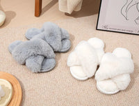 Megan Cross Strap Slippers | Cosy and Stylish-White-5.0 - 6.0-State of Style