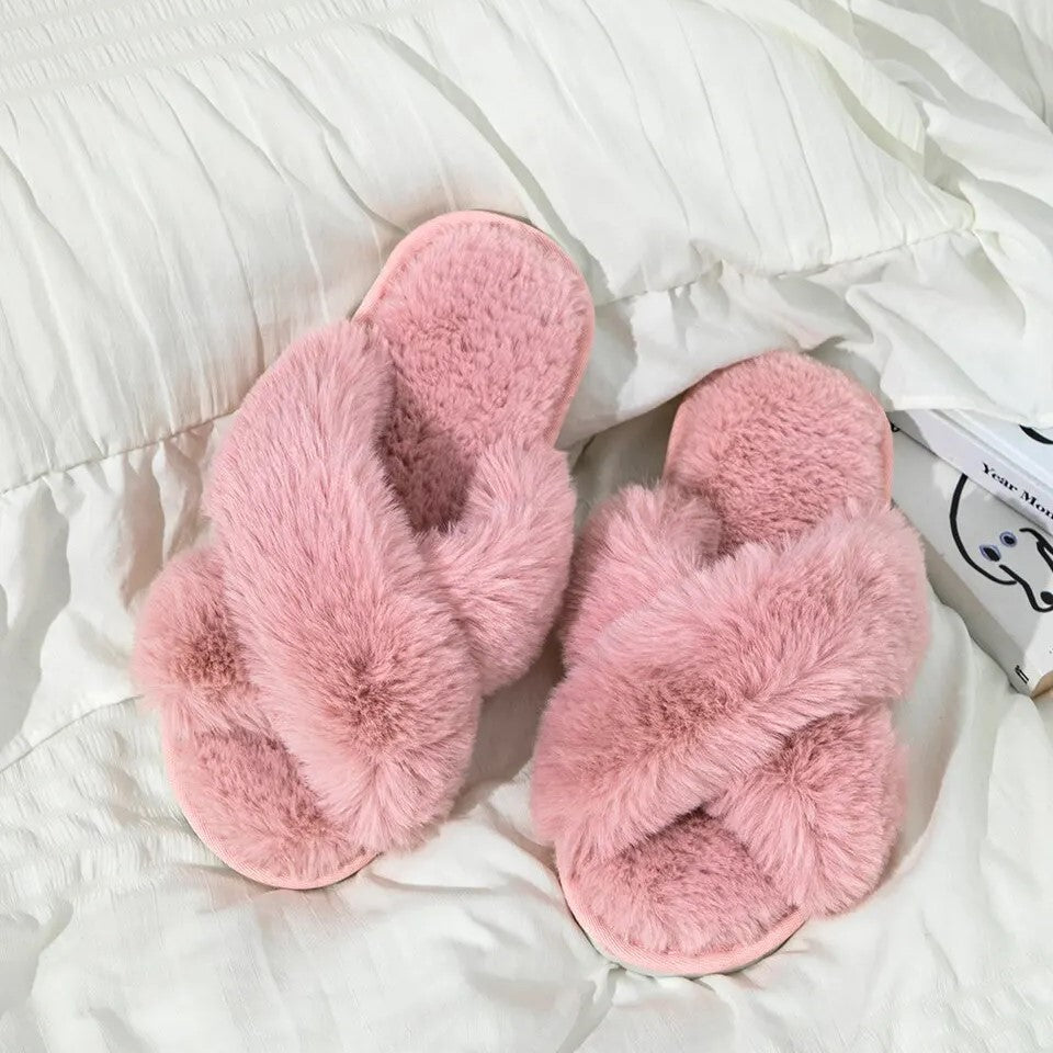 Megan Cross Strap Slippers | Cosy and Stylish-White-5.0 - 6.0-State of Style