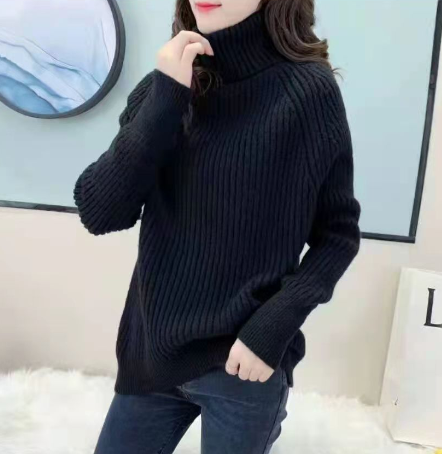 Megan's Sweater | Women's Classic Turtleneck Knit Sweater-Black-State of Style