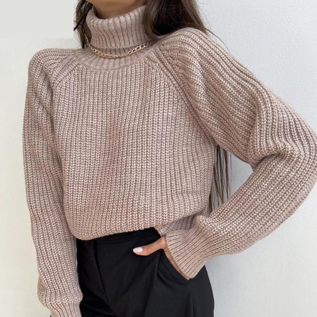 Megan's Sweater | Women's Classic Turtleneck Knit Sweater-Khaki-State of Style