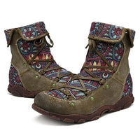MegansBoots | Women's Retro Bohemian Style Boots-Army Green-4.5-State of Style