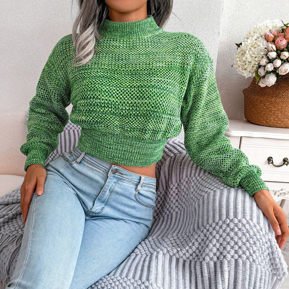 MelodysJumper | Women's Trendy Cropped Sweater-Green-S-State of Style