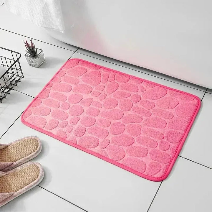 MEMORY FOAM NON-SLIP BATHROOM & LIVING ROOM MAT – EMBOSSED VELVET DESIGN-Fuchsia-State of Style