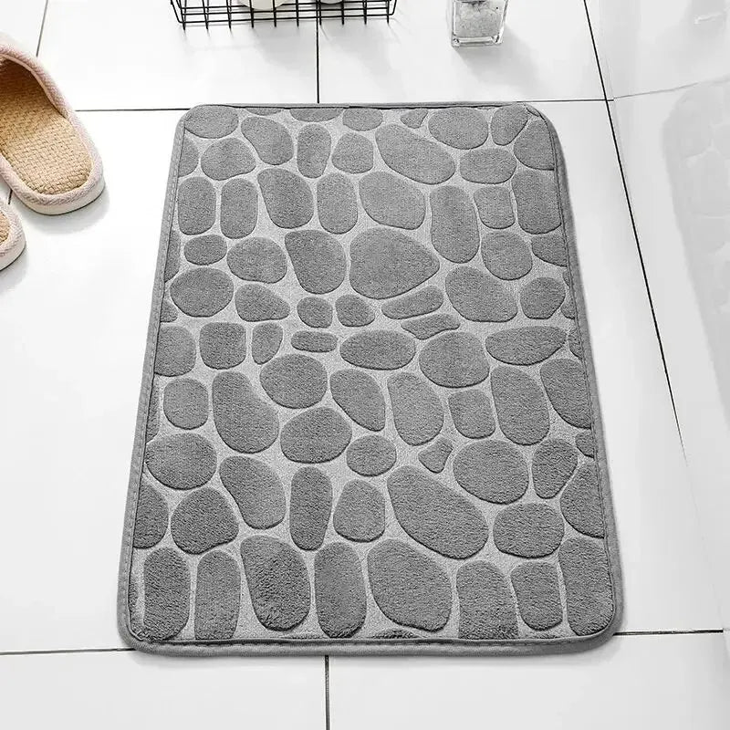 MEMORY FOAM NON-SLIP BATHROOM & LIVING ROOM MAT – EMBOSSED VELVET DESIGN-Grey-State of Style