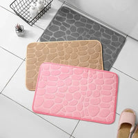 MEMORY FOAM NON-SLIP BATHROOM & LIVING ROOM MAT – EMBOSSED VELVET DESIGN-Pink-State of Style