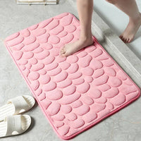 MEMORY FOAM NON-SLIP BATHROOM & LIVING ROOM MAT – EMBOSSED VELVET DESIGN-Pink-State of Style