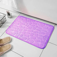 MEMORY FOAM NON-SLIP BATHROOM & LIVING ROOM MAT – EMBOSSED VELVET DESIGN-Purple-State of Style