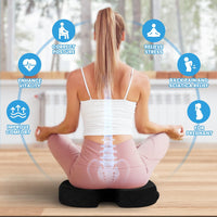 Memory Foam Seat Cushion for Chair - Car and Office Chair Comfort-L-Black-State of Style