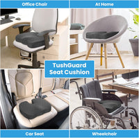 Memory Foam Seat Cushion for Chair - Car and Office Chair Comfort-L-Black-State of Style
