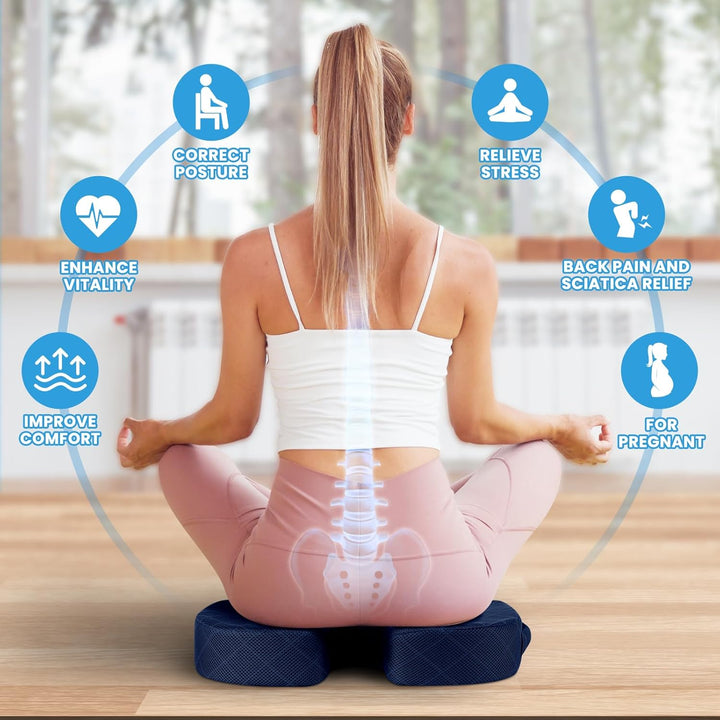 Memory Foam Seat Cushion for Chair - Car Seat and Office Chair Comfort-Black-State of Style