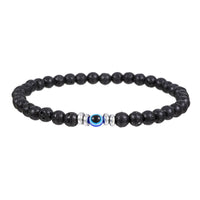 Men's 4mm Natural Stone Evil Eye Bead Bracelet - Thor-Lava Stone-State of Style
