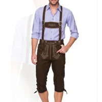 Men’s Bavarian Leather Pants Warren – Premium Oktoberfest Attire-Brown-S-State of Style