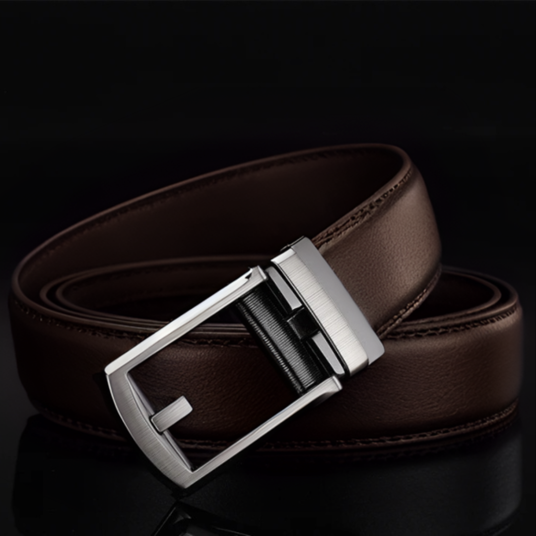 Men's Belt with Automatic Buckle - SnapFit Belt-Brown-State of Style