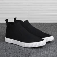 Men's Canvas Sneakers with High-Top Design – Lennard-Black Red-6-State of Style