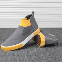 Men's Canvas Sneakers with High-Top Design – Lennard-Black Red-6-State of Style