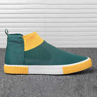 Men's Canvas Sneakers with High-Top Design – Lennard-Black Red-6-State of Style