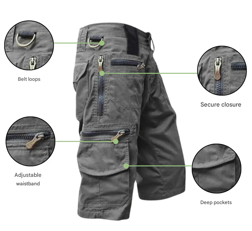 Men's Cargo Shorts - TrailTrek-Grey-S-State of Style